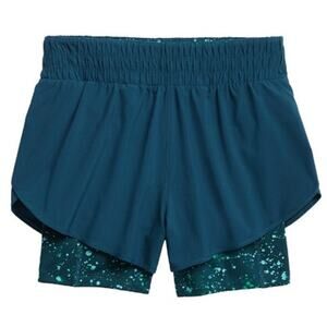 Athleta Hiit It 2 in 1 Shorts Printed Athletic Running Fitness Cool Splatter XS